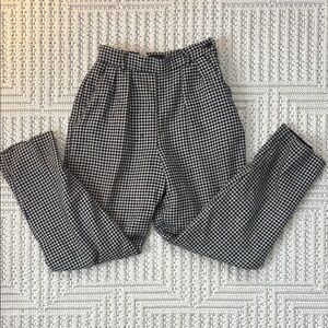 Vintage Multicolored Houndstooth Pleated Pants
